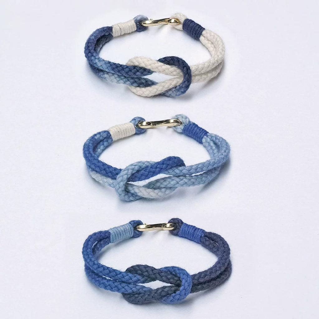 Hand Woven Cotton Linen Indigo Bracelet Set Natural Indigo Plant Dyed Retro Style Couple Bracelets Unisex Trendy Woven Cuff Bracelet Jewelry For Men And Women