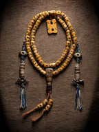 54 håndskårne Kutulu Master Replica naturlige gamle materiale yakknogle mala bedeperler armbånd Sidpa Gyalpo kranie håndlavet yakknogle tibetansk buddhistisk rosenkrans armbånd