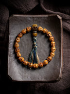 Handmade Natural Tibetan Yak Bone Mala Beads Bracelet Single Strand Citipati Skull Bracelet Tibetan Buddhist Prayer Beads Wrist Mala Unique Ethnic Spiritual Jewelry for Men Women