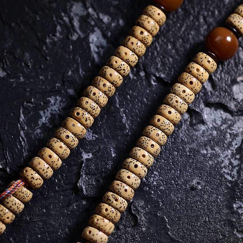 Original Tibetan Style 108 Beads Natural Star-Moon Bodhi Seed Mala Prayer Beads Bracelet For Men Women Bracelet Sutra Buckle Necklace Rosary Handmade