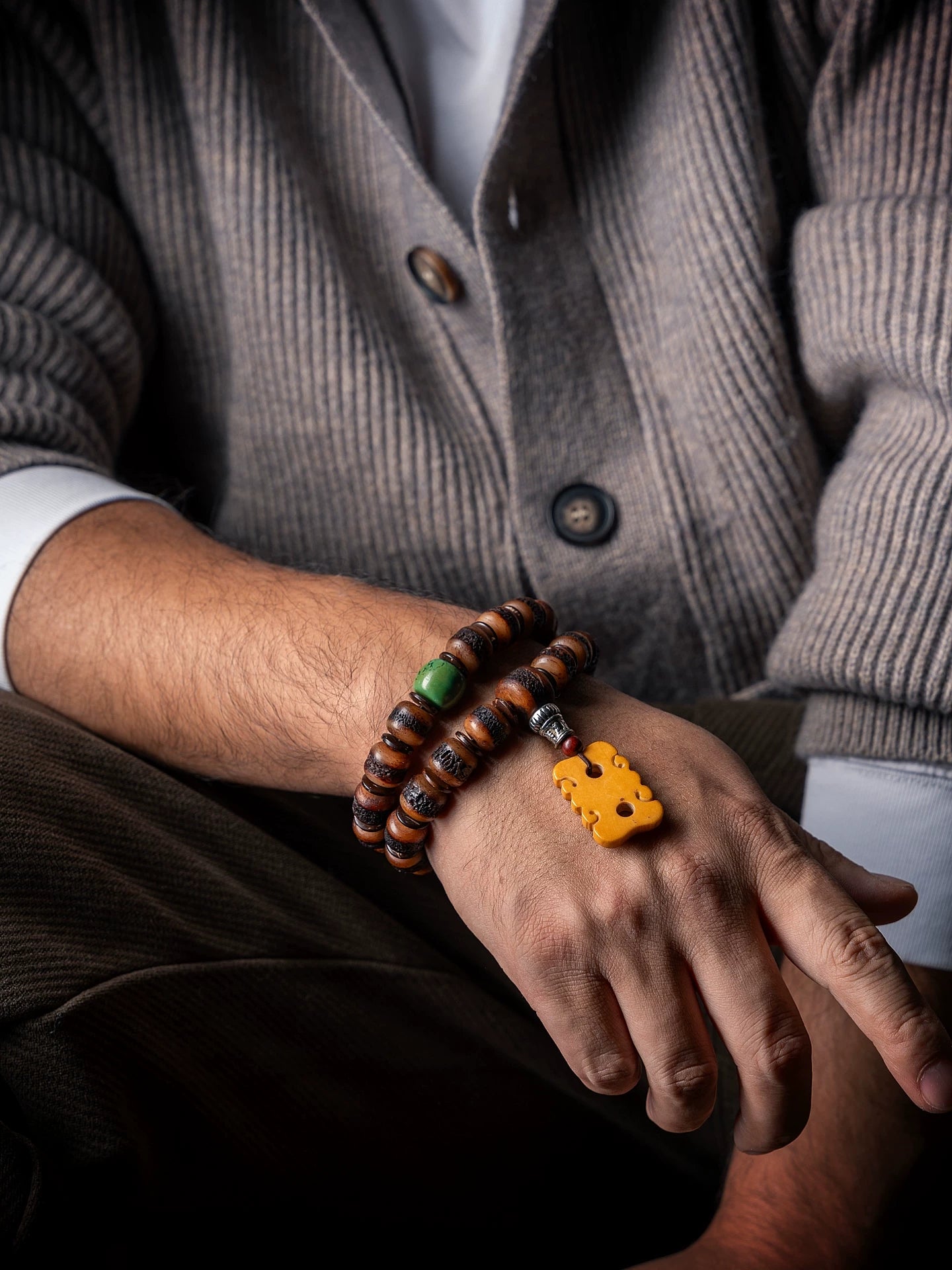 Original Design Tibetan Gahwa Old Yak Bone Prayer Beads Bracelet Handmade Tibetan Buddhist Spiritual Blessing Vintage Sacred Old Material Mala Wrist Bracelet