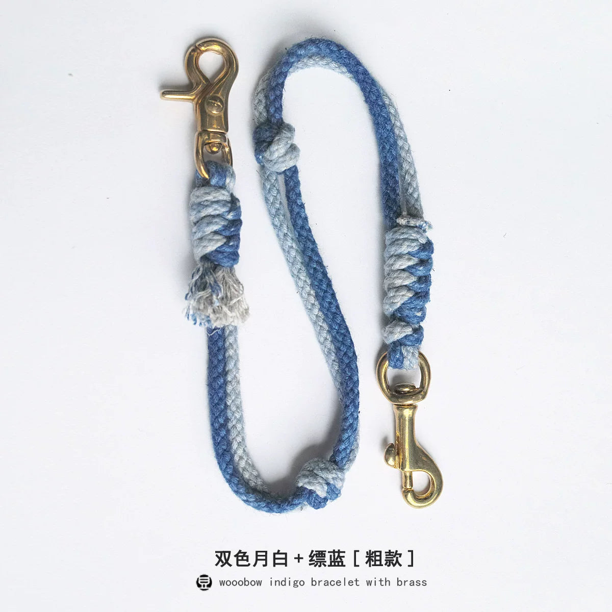 Hand Woven Cotton Linen Indigo Strap Vintage Style Lanyard for Wallet Phone Badge ID Key Chain Waist Belt Unique Fashion Gift for Men Women