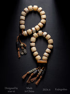 Natural Primitive Tibetan Style Yak Bone Prayer Beads Single Loop Wrist Bracelet for Men Authentic Tibetan Yak Bone Buddhist Meditation Beads Bracelet