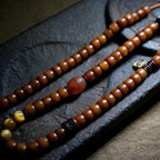 Tibet Naturlige Gamle Yak Knogle Perler Bøn Mala Armbånd Håndlavet Tibetansk Stil Dobbeltlags Yak Knogle Armbånd til Mænd og Kvinder Par Spirituel Meditation Smykker