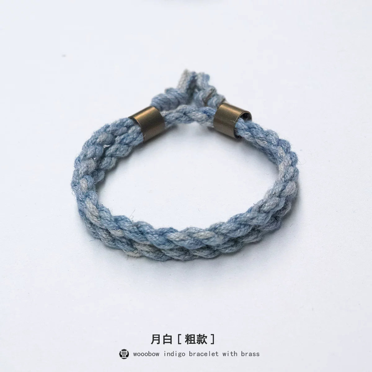 Handmade Two Layer One Size Blue Indigo Dyed Cotton Linen Woven Vintage Doudengmuwa Bracelet Boho Style Couple Woven Bangle For Men And Women Daily Wear