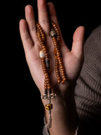 108 Beads Multi loop Handcrafted Tibetan Braided Rope Design Natural Old Yak Bone Mala Beads Bracelet For Men Can Be Used As Hand String or Necklace