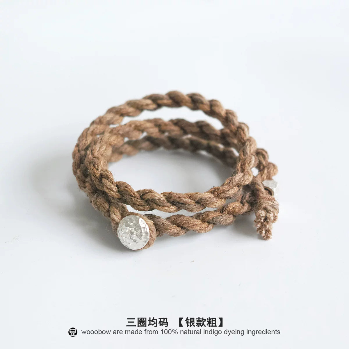 Original Handmade Persimmon Dyed Cotton Linen Bracelet Natural Plant Indigo Dyed Unisex Wristband Couple Matching Hand Rope For Daily Wear Couple Gift