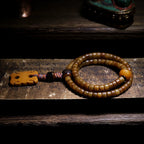 108 Perler Lille Størrelse Gammelt Materiale Autentisk Tibetansk Naturlig Yakben Mala Bedearmbånd Håndlavet Tibetansk Stil Yakben Buddhistisk Rosenkrans Armbånd