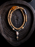 108 Beads Natural Star-Moon Bodhi Seed Mala Prayer Beads Bracelet Multi Loop Tibetan Style Woven Rope Hand String Xingyue Bodhi Meditation Jewelry For Men Women
