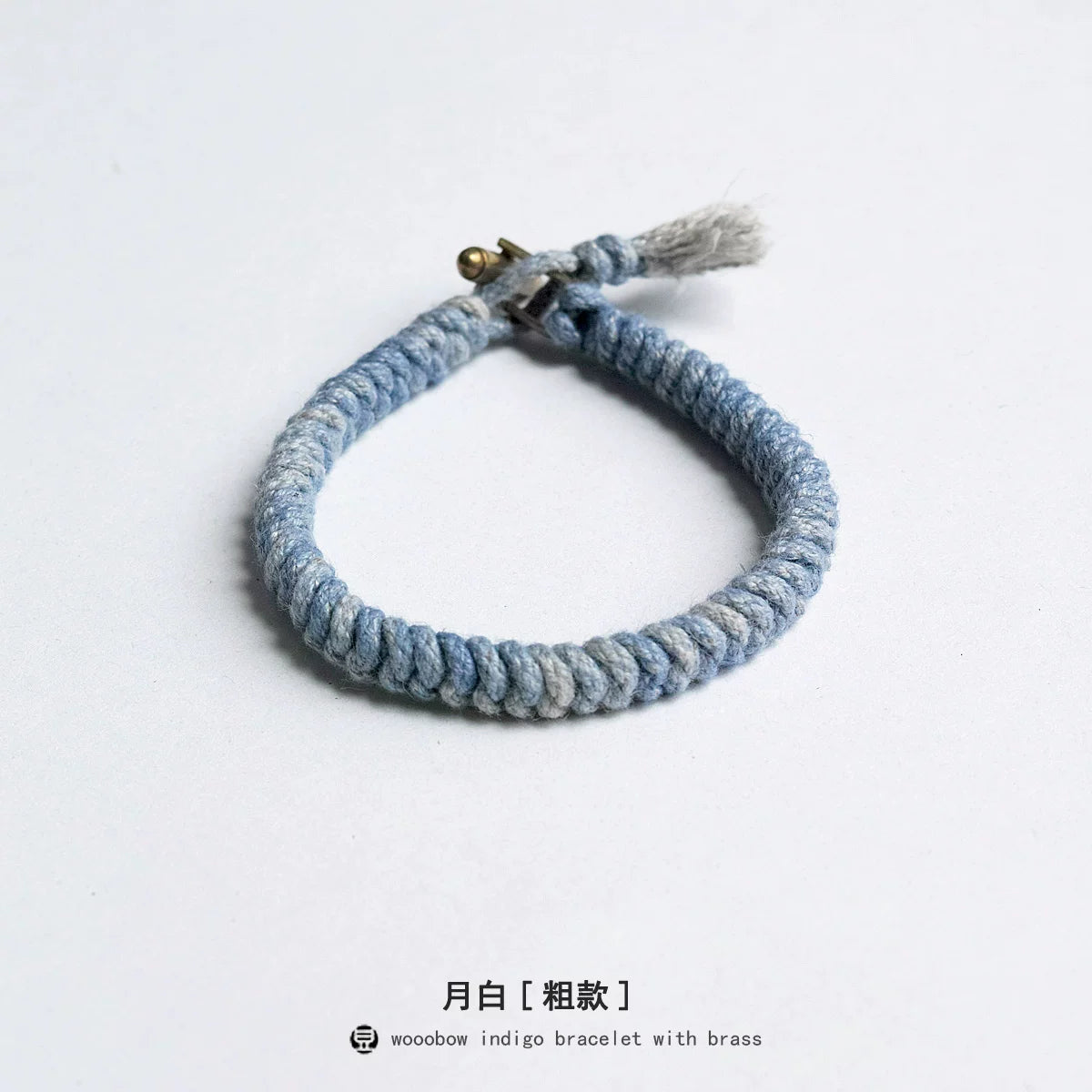 Handmade Braided Diamond Knot Cotton Linen Indigo Dyed Bracelet With Brass T Clasp Unisex Couple Woven Bangle Trendy Fashion Jewelry Gift For Men And Women