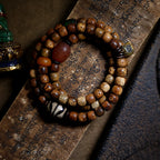 Original Design Star Moon Bodhi Beads Mala Bracelet Aged Seeds Dzi Bead Multi Layer Wrap Bracelet Unisex Religious Jewelry Accessory For Meditation Casual Daily Wear