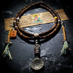 Traditional Inherited Tibetan Aged Yak Bone 108 Count Gaga Mala Prayer Beads Bracelet For Men Buddhist Meditation Daily Prayer Accessory