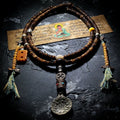 Traditional Inherited Tibetan Aged Yak Bone 108 Count Gaga Mala Prayer Beads Bracelet For Men Buddhist Meditation Daily Prayer Accessory
