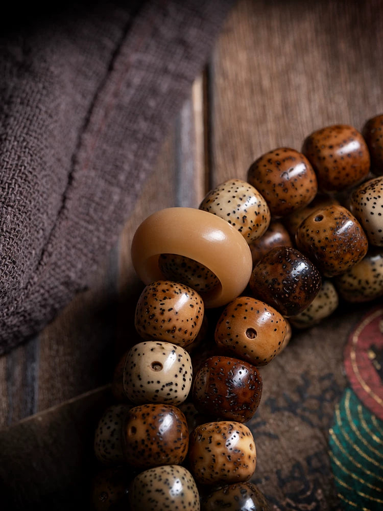 108 Beads Vintage Aged Star Moon Bodhi Seed Mala Prayer Beads Bracelet Aged Chen Seed Xingyue Bodhi Hand String Jewelry Accessory For Meditation Prayer Jewelry