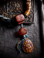 Original Håndlavede Tibetanske Smykker 108 Perler Gammelt Materiale Yak Ben Mala Bedekrans Armbånd Vintage Tibetansk Meditationsarmbånd Til Åndelig Praksis