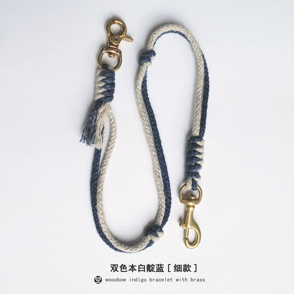 Hand Woven Cotton Linen Indigo Strap Vintage Style Lanyard for Wallet Phone Badge ID Key Chain Waist Belt Unique Fashion Gift for Men Women
