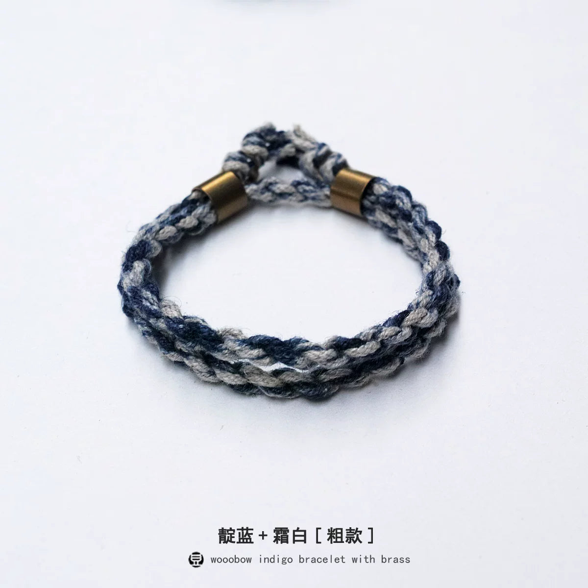 Handmade Two Layer One Size Blue Indigo Dyed Cotton Linen Woven Vintage Doudengmuwa Bracelet Boho Style Couple Woven Bangle For Men And Women Daily Wear