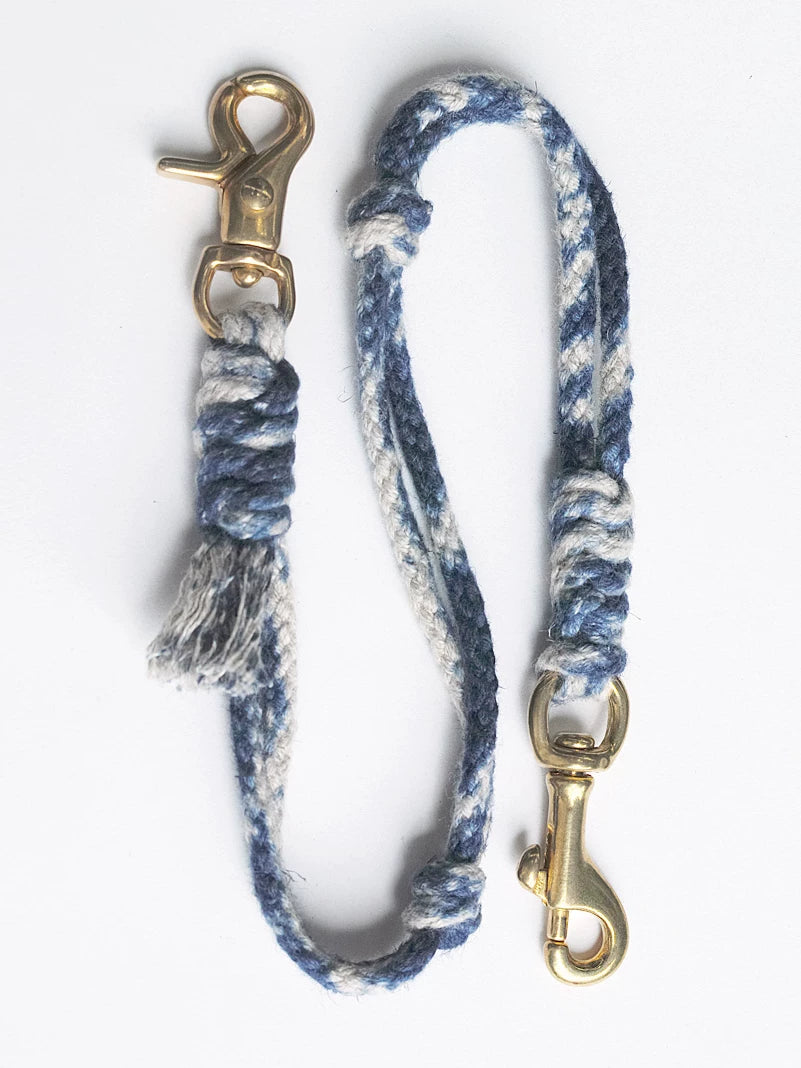 Hand Woven Cotton Linen Indigo Strap Vintage Style Lanyard for Wallet Phone Badge ID Key Chain Waist Belt Unique Fashion Gift for Men Women