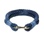 Handmade Indigo Dyed Cotton Linen Woven S Hook Bracelet Vintage Pure Silver Unisex Couple Bangle Fashion Brand Jewelry Perfect Holiday Birthday Gift for Men and Women
