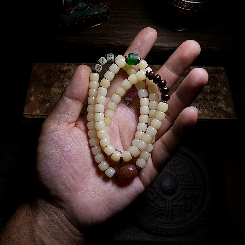 Original Design Natural Aged Bodhi Root Bracelet for Men and Women Multi layer Buddhist Beads Bracelet with Agate Beads Handmade Meditation Wrist Accessory Multiple Circles Prayer Mala