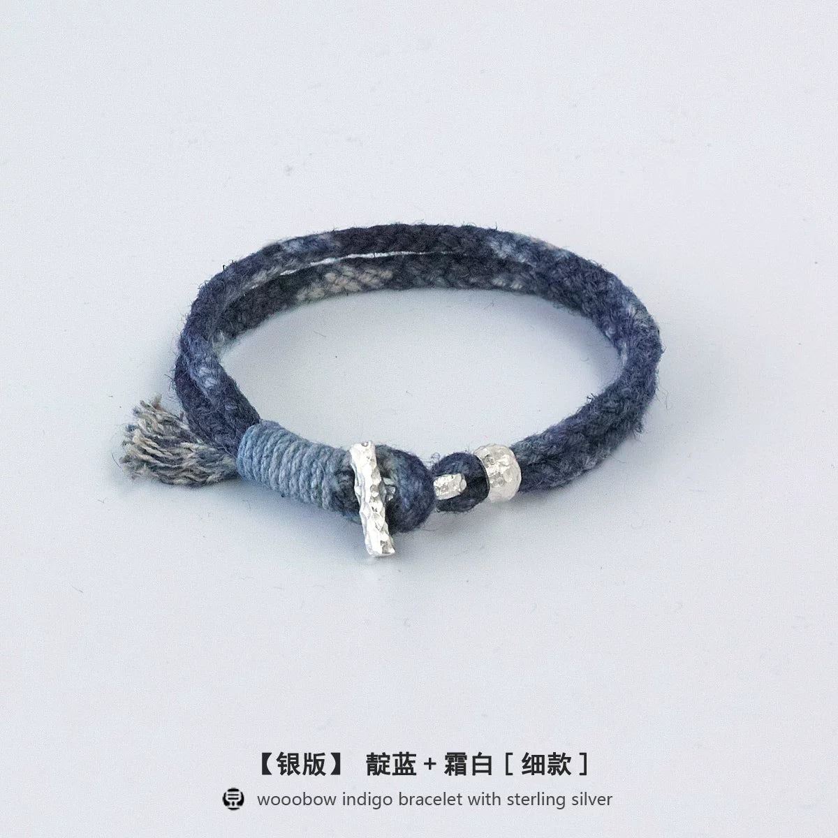Handmade Indigo Dyed Cotton Linen Braided T Buckle Bracelet Antique Brass Clasp Unisex Couple Woven Bracelet Trendy Street Style Fashion Jewelry Gift for Men Women Boyfriend Girlfriend