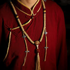 108 Beads Natural Star-Moon Bodhi Seed Tibetan Mala Prayer Beads Bracelet Necklace For Men And Women Handcrafted Buddhist Meditation Rosary