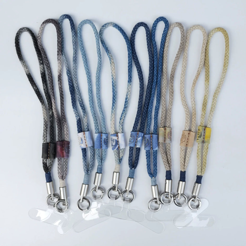 Original Design Natural Plant Dyed Linen Cotton Hand Woven Phone Lanyard Adjustable Crossbody Neck Phone Strap Multifunctional Compatible with Camera Long Lasting Durable Versatile Strap