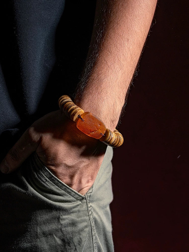 Naturlig gammel yakknogle tibetansk åndelig mala perler armbånd ét billede ét produkt tibetansk knogle poleret Gaha enkeltstrengs armbånd