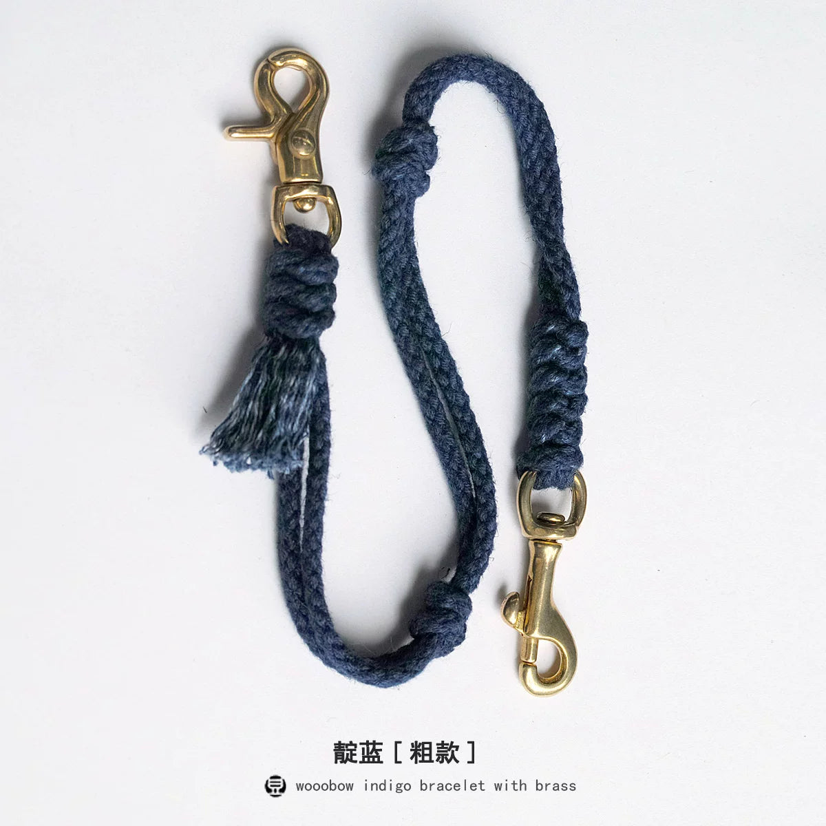 Hand Woven Cotton Linen Indigo Strap Vintage Style Lanyard for Wallet Phone Badge ID Key Chain Waist Belt Unique Fashion Gift for Men Women