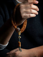 108 Pieces Old Stock Tibetan Natural Yak Bone Prayer Beads Mala Bracelet Men Bracelet For Daily Play Handheld Buddhist Mala Yak Bone Jewelry
