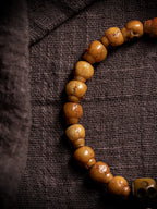 Handmade Natural Tibetan Yak Bone Mala Beads Bracelet Single Strand Citipati Skull Bracelet Tibetan Buddhist Prayer Beads Wrist Mala Unique Ethnic Spiritual Jewelry for Men Women