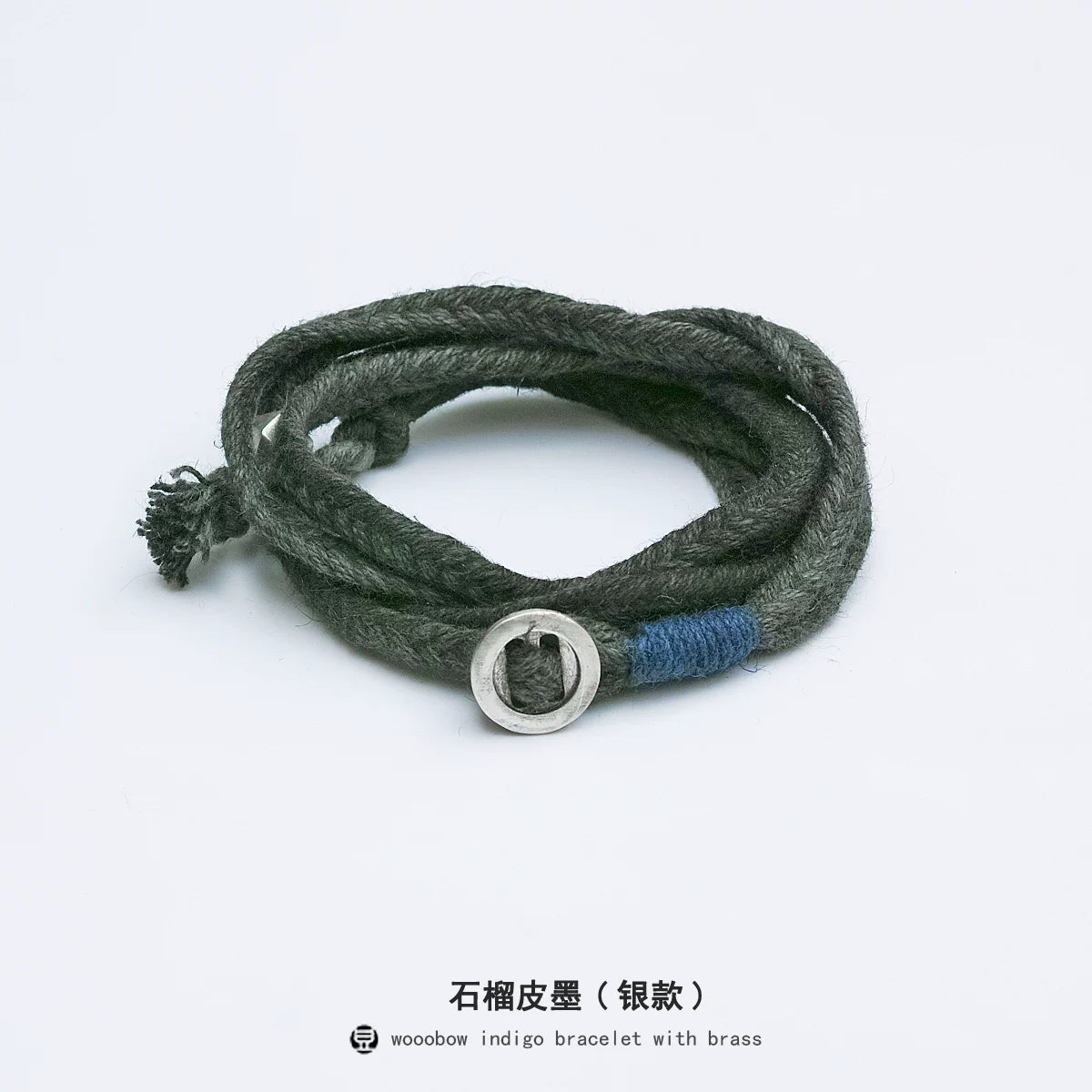 Handmade Original Five Strand Braided Bracelet Pure Silver Indigo Dyed Cotton Linen Couple Wristband Unisex Hand Braided Rope Bracelet Handcrafted Blue Dyed Fashion Adjustable Jewelry for Men and Women
