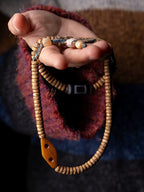 108 Beads Natural Star-Moon Bodhi Seed Mala Prayer Beads Bracelet Multi Loop Tibetan Style Woven Rope Hand String Xingyue Bodhi Meditation Jewelry For Men Women