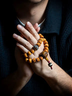 Tibet naturlig yakknogle mala-perlearmbånd vintage håndskåret kranium Mahakala flerlags armbånd håndlavede tibetanske etniske meditationsbedeperler smykker til mænd og kvinder