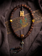 Inherited Collection Hand Carved Natural Old Material Tibetan Yak Bone Mala Bracelet Double Layered Rare Niche Yak Bone Prayer Beads Wrist Bracelet for Men
