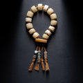 Natural Primitive Tibetan Style Yak Bone Prayer Beads Single Loop Wrist Bracelet for Men Authentic Tibetan Yak Bone Buddhist Meditation Beads Bracelet