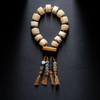 Natural Primitive Tibetan Style Yak Bone Prayer Beads Single Loop Wrist Bracelet for Men Authentic Tibetan Yak Bone Buddhist Meditation Beads Bracelet