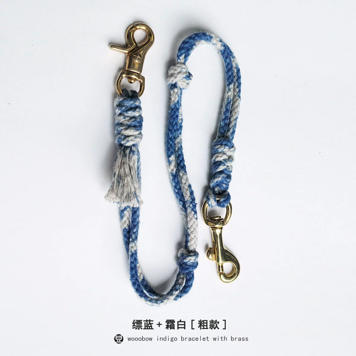 Hand Woven Cotton Linen Indigo Strap Vintage Style Lanyard for Wallet Phone Badge ID Key Chain Waist Belt Unique Fashion Gift for Men Women