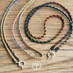 Handmade Original Independent Sterling Silver Charm Necklace Summer Woven Wax Cord Necklace for Women Fashion Silver Jewelry from Jewelry Store