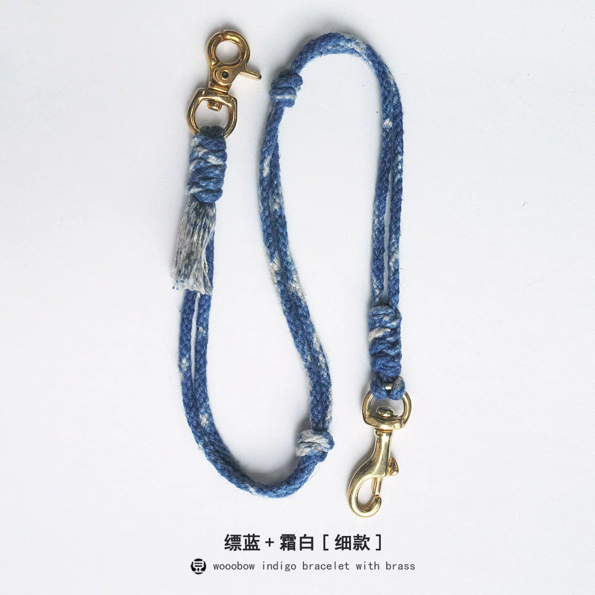 Hand Woven Cotton Linen Indigo Strap Vintage Style Lanyard for Wallet Phone Badge ID Key Chain Waist Belt Unique Fashion Gift for Men Women