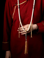 Original Tibetan Style 108 Beads White Bodhi Root Mala Prayer Beads Bracelet For Men And Women Natural Dzi Bead Versatile Necklace Hand String Ethnic Spiritual Jewelry
