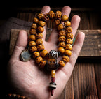 Tibet naturlig yakknogle mala-perlearmbånd vintage håndskåret kranium Mahakala flerlags armbånd håndlavede tibetanske etniske meditationsbedeperler smykker til mænd og kvinder
