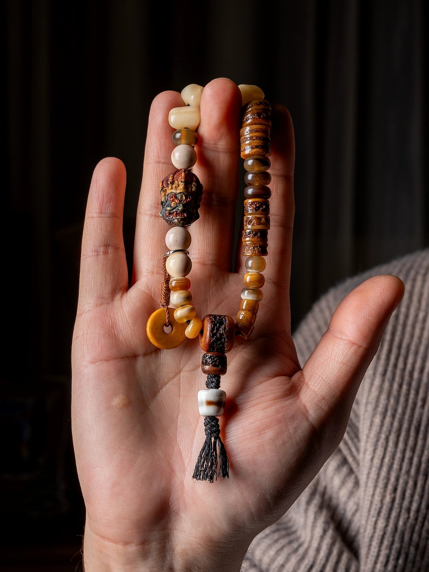 Handmade Original Design Natural Yak Bone Camel Bone Duobao Bone Bracelet Authentic Tibetan Style Prayer Bead String Bracelet For Spiritual Meditation