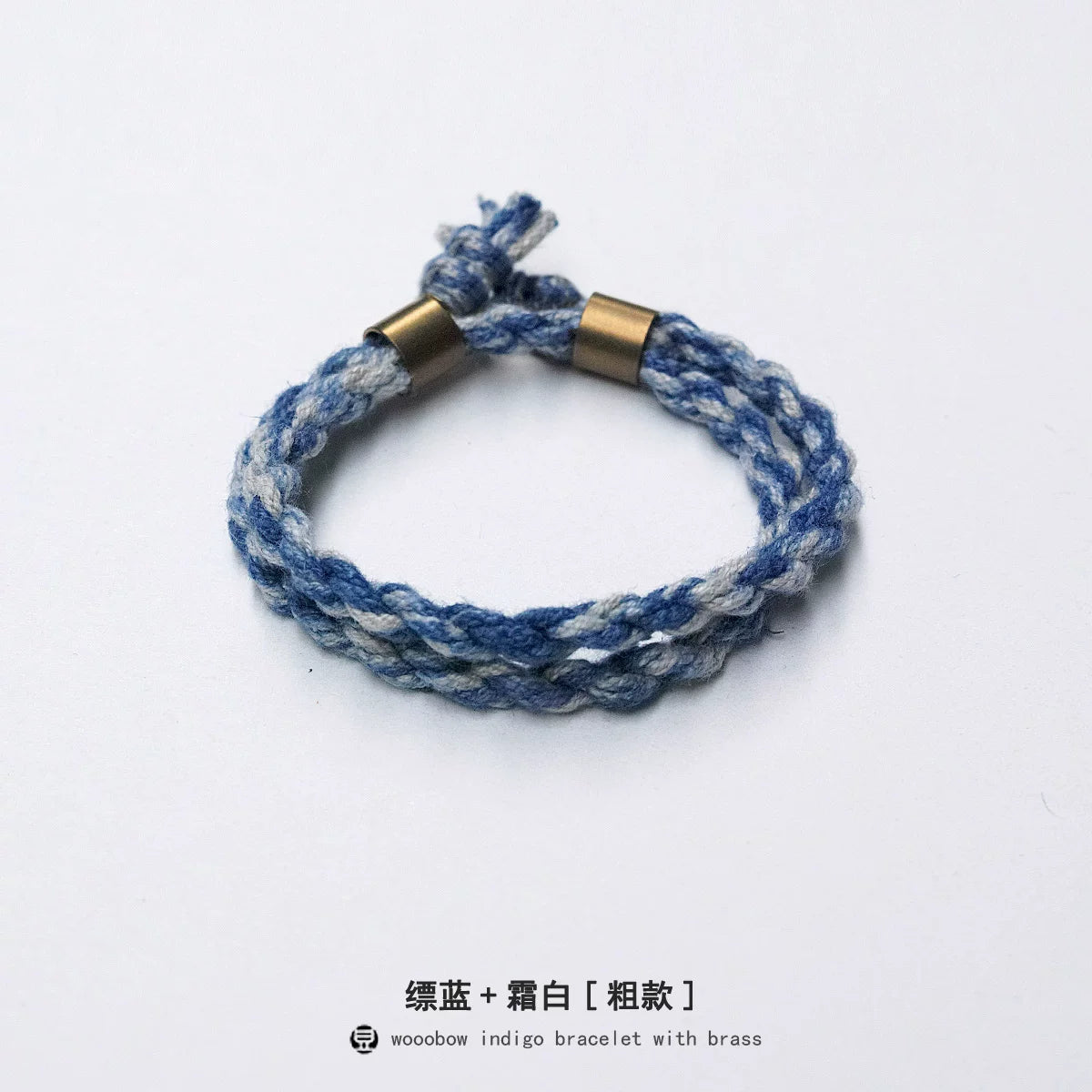 Handmade Two Layer One Size Blue Indigo Dyed Cotton Linen Woven Vintage Doudengmuwa Bracelet Boho Style Couple Woven Bangle For Men And Women Daily Wear