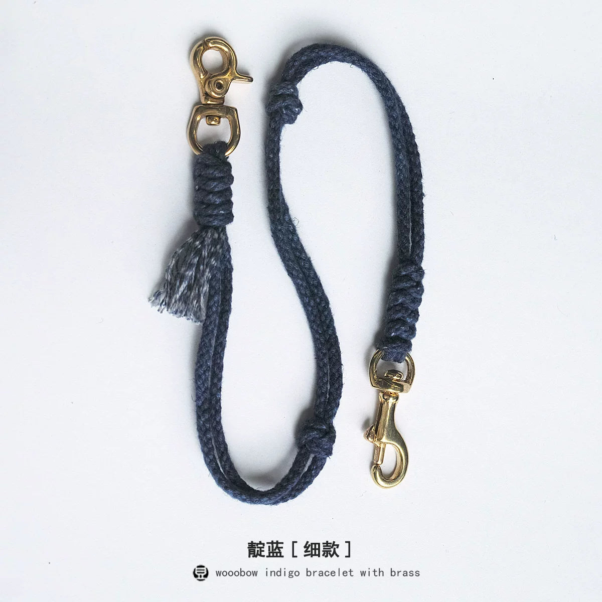 Hand Woven Cotton Linen Indigo Strap Vintage Style Lanyard for Wallet Phone Badge ID Key Chain Waist Belt Unique Fashion Gift for Men Women