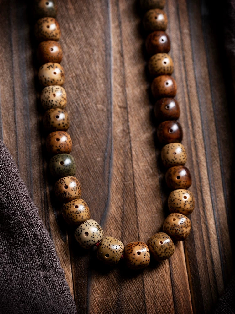 108 Beads Vintage Aged Star Moon Bodhi Seed Mala Prayer Beads Bracelet Aged Chen Seed Xingyue Bodhi Hand String Jewelry Accessory For Meditation Prayer Jewelry
