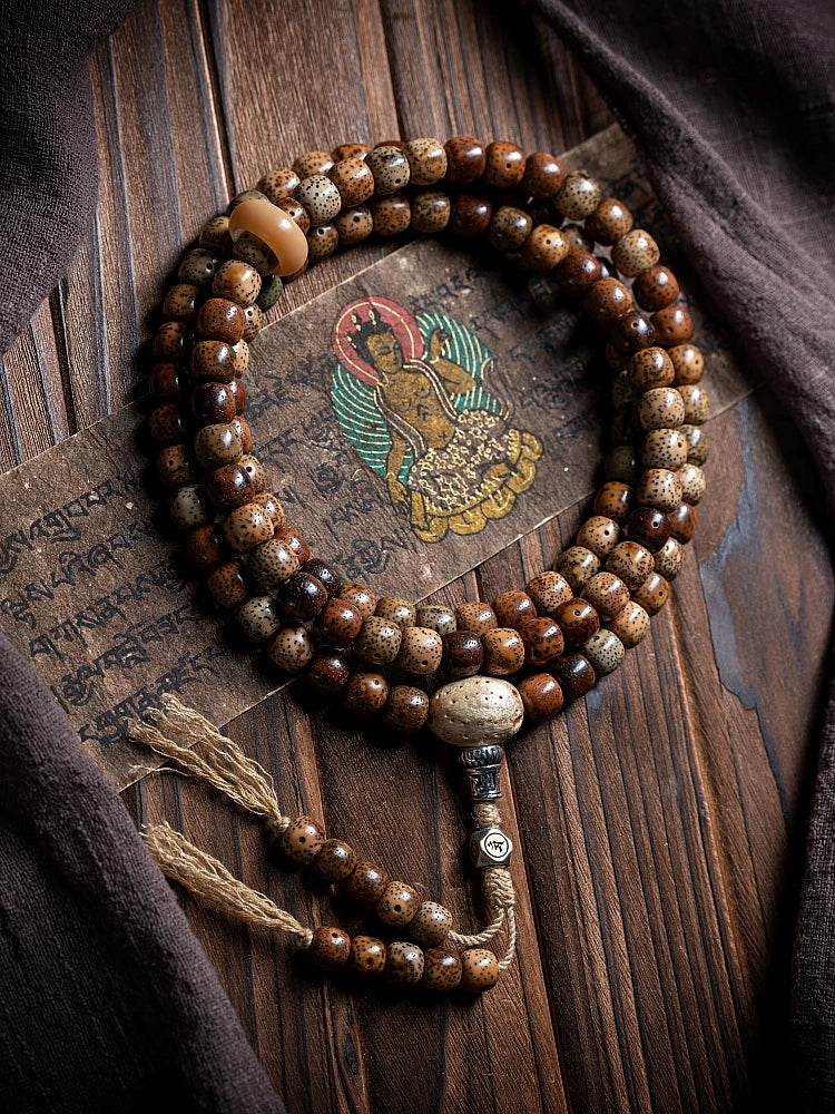 108 Beads Vintage Aged Star Moon Bodhi Seed Mala Prayer Beads Bracelet Aged Chen Seed Xingyue Bodhi Hand String Jewelry Accessory For Meditation Prayer Jewelry
