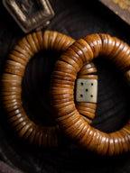 Autentiske tibetanske gamle yakknoglebedeperler Enkeltløkket armbånd til mænd Natur Ling Bone Håndkæde til håndspilssamling