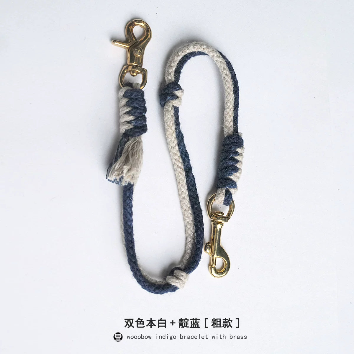 Hand Woven Cotton Linen Indigo Strap Vintage Style Lanyard for Wallet Phone Badge ID Key Chain Waist Belt Unique Fashion Gift for Men Women