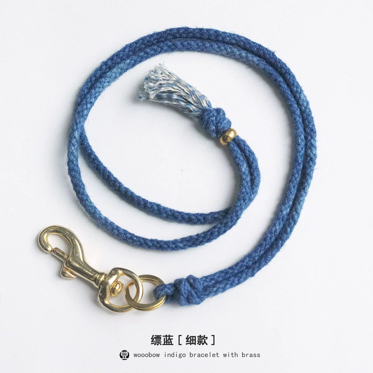 Hand Woven Cotton Linen Indigo Dyed Khaki Neck Lanyard Necklace For Phone ID Badge Key Vintage Casual Trendy Gift For Men Women Crafted Boho Style Neck Strap Hanging Chain